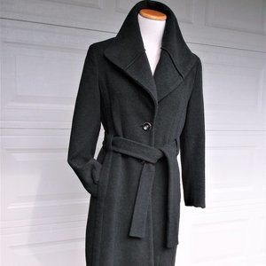 Calvin Klein Black Wool belted trench coat Long
